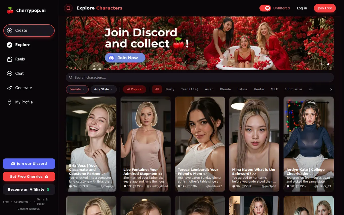 Cherrypop AI website screenshot