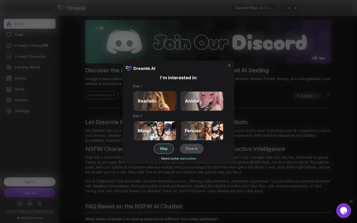 Dreamle website screenshot