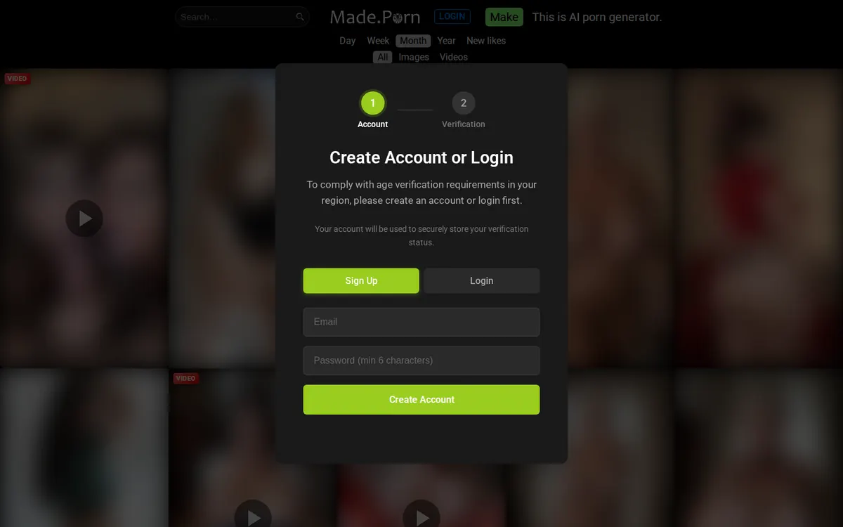 Made.Porn website screenshot