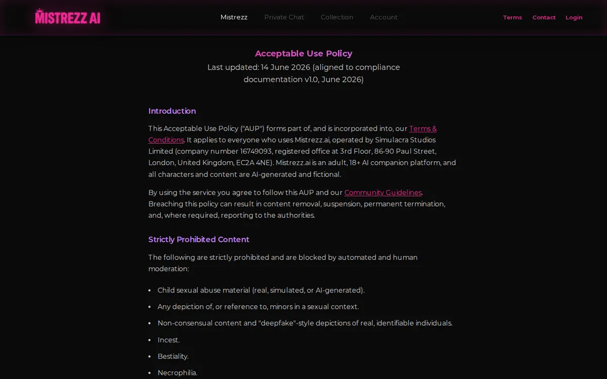 Mistrezz AI website screenshot