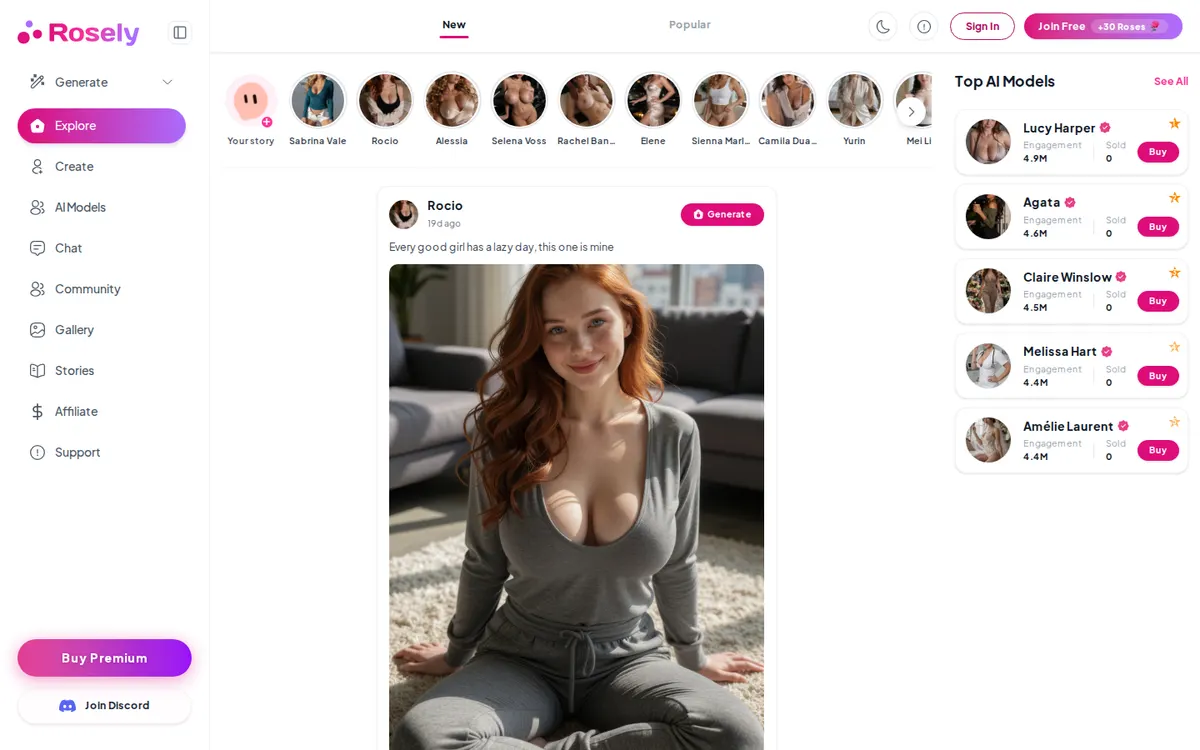 Rosely AI website screenshot