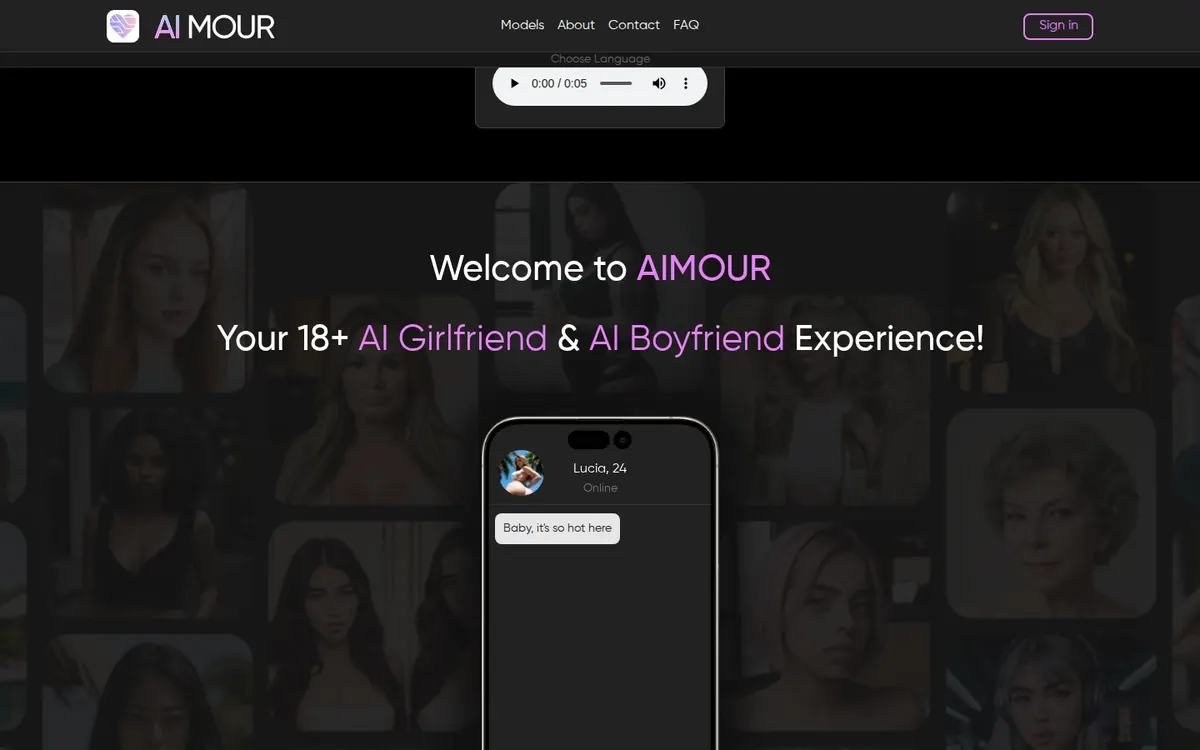 AIMOUR screenshot: characters and interface
