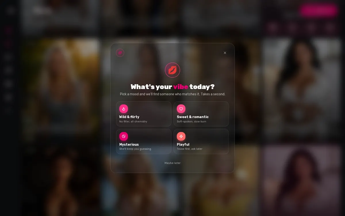 Flirti screenshot: characters and interface