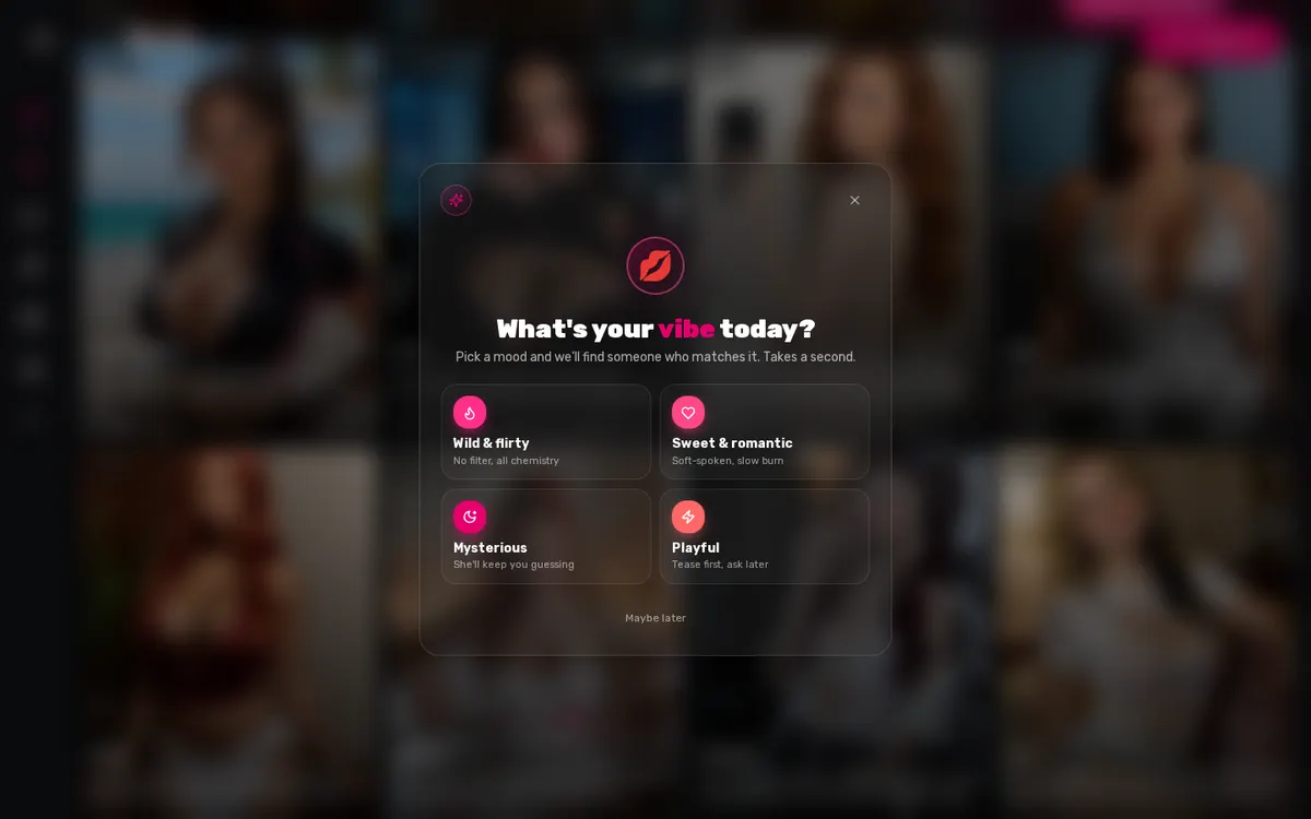 Flirti screenshot: characters and interface