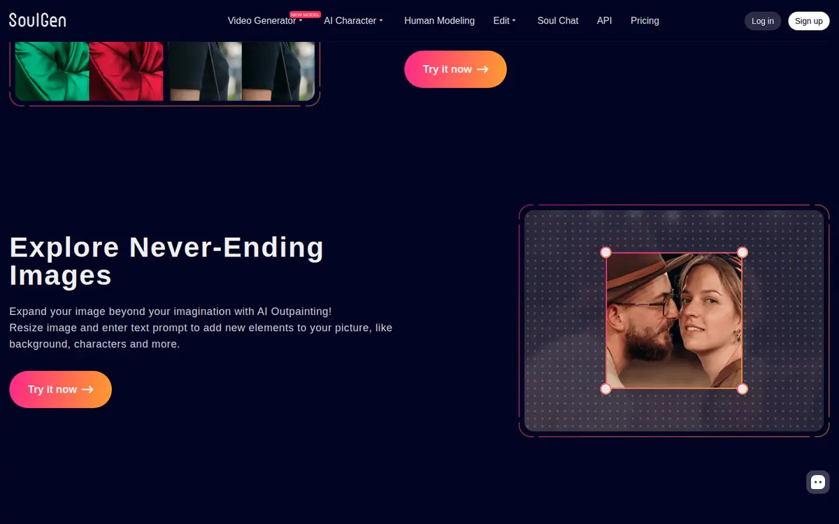 SoulGen screenshot: characters and interface